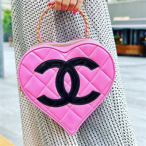 pink heart shaped chanel bag|chanel heart bag for sale.